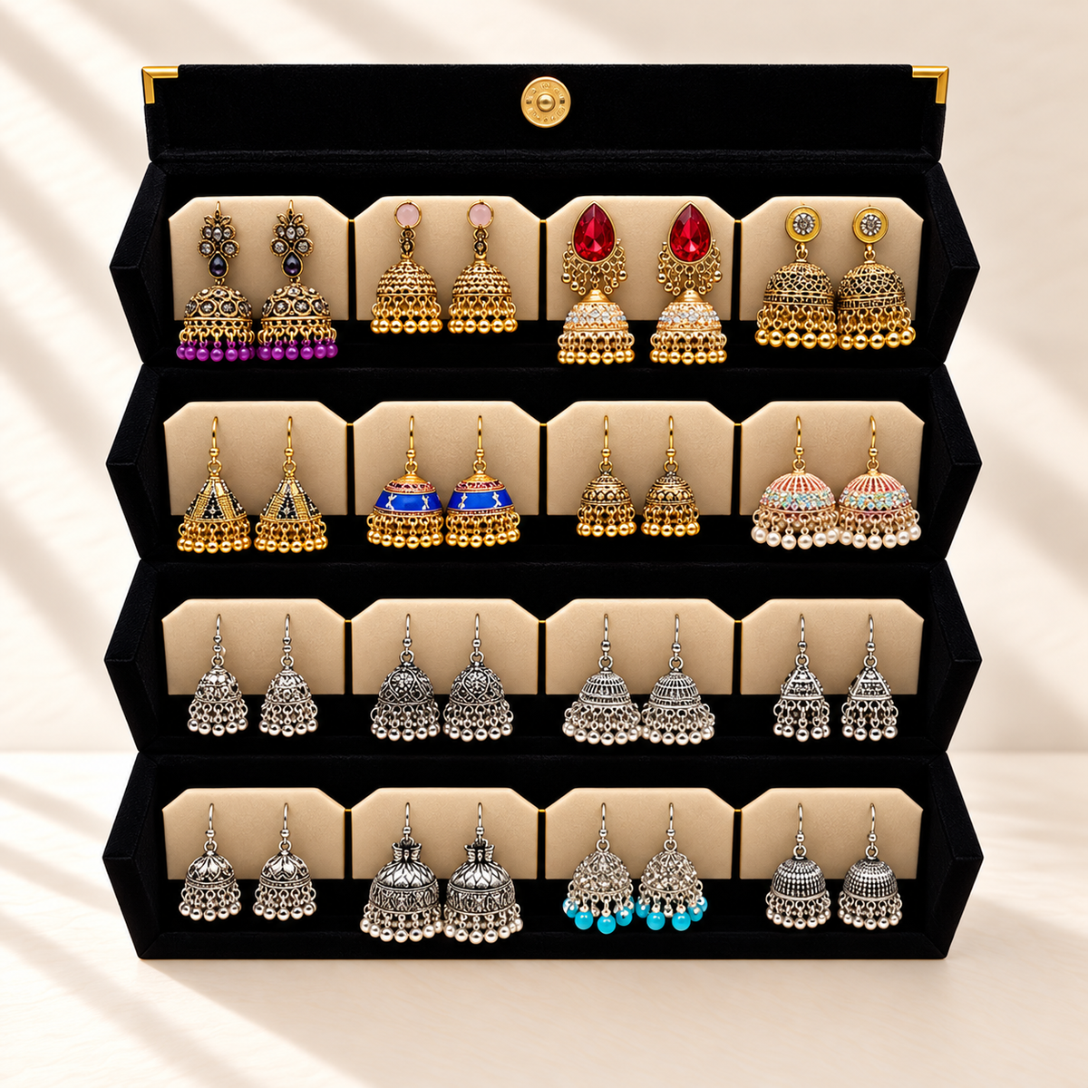 Shahi Virsa 16-Pair Jhumka Box