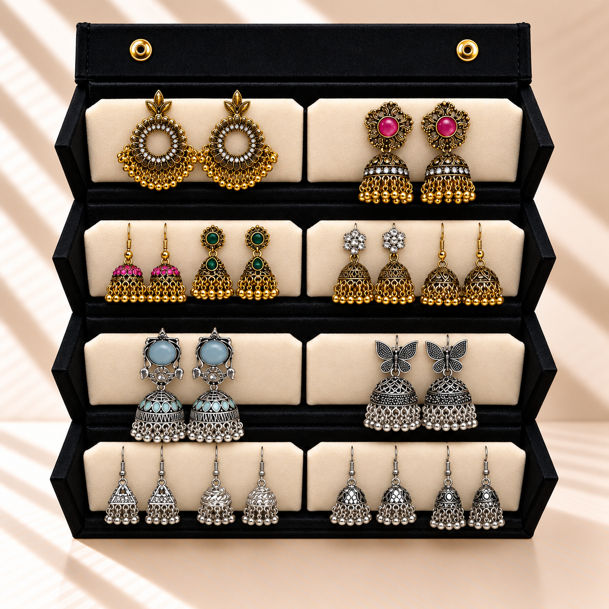 Zewar-e-Ada 12-Pair Jhumka Box