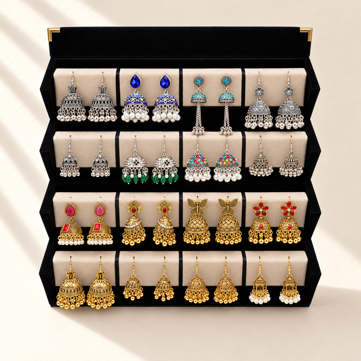 Riwaayat 16-Pair Traditional Jhumka Box