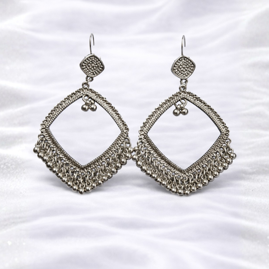 Ornate Silver Dangle Earrings