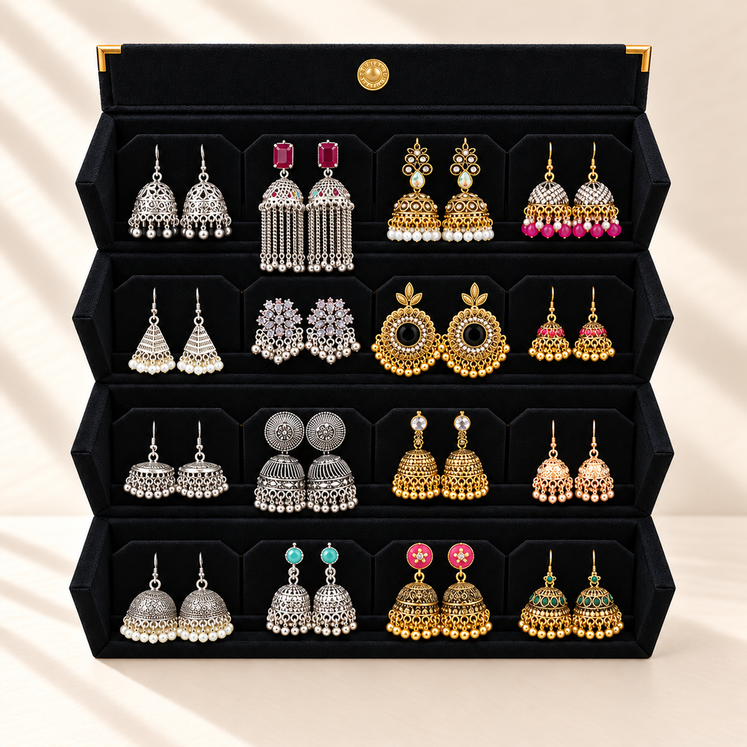 Zar-e-Noor 16-Pair Jhumka Box