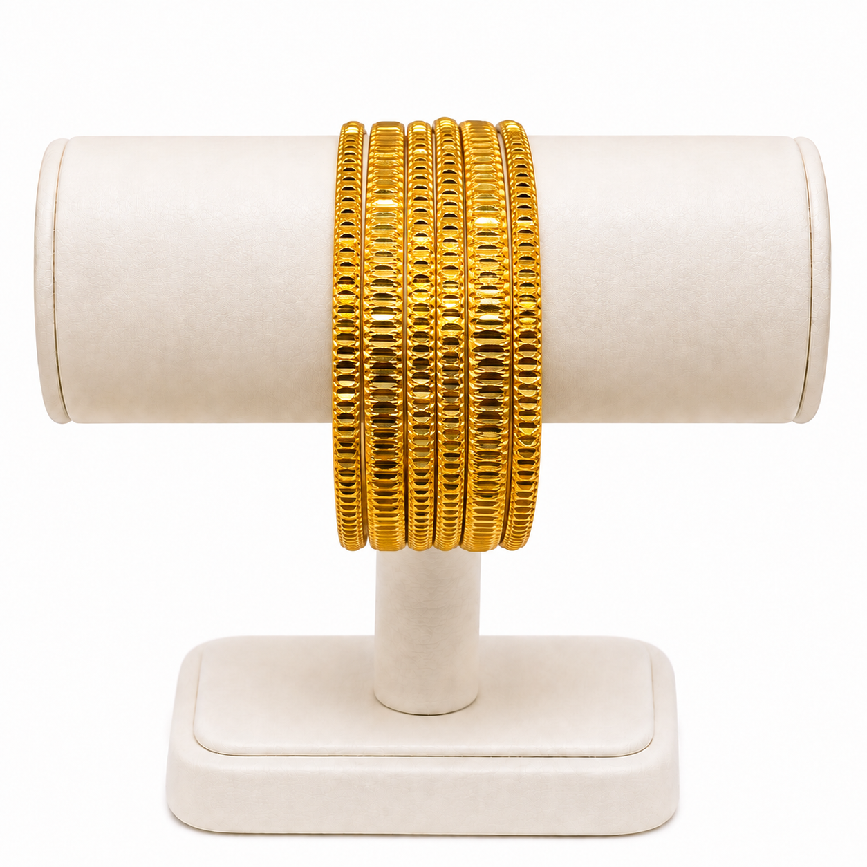 Radiant Gold-Plated Bangles – Set of 6