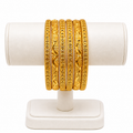Royal Wave Gold-Plated Bangles – Set of 6
