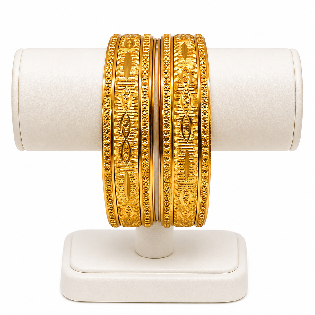 Heritage Gold-Plated Bangles – Set of 6