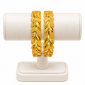 Leaf Elegance Gold-Plated Bangles – Set of 2