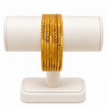Delicate Texture Gold-Plated Bangles (8 Pieces)
