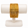 Luxe Texture Gold-Plated Bangles (12 Pieces)