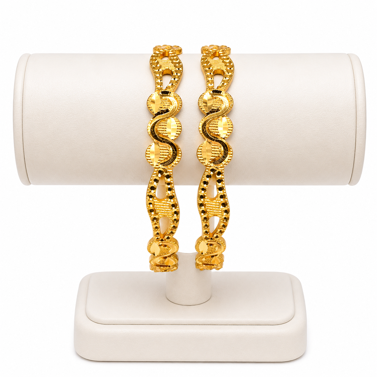 Infinity Charm Gold-Plated Bangles – Set of 2