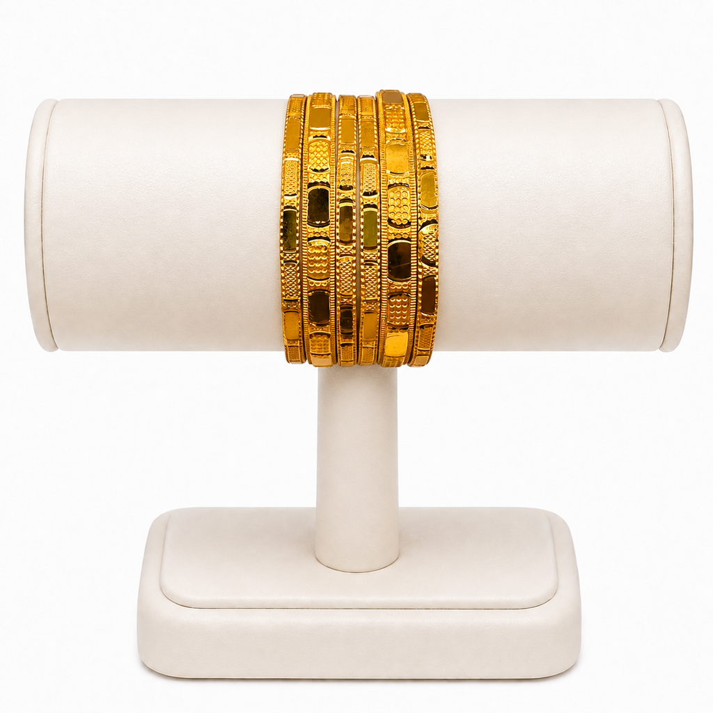 Mosaic Gold-Plated Bangles – Set of 6
