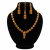 Golden Amber Drop Jewellery Set