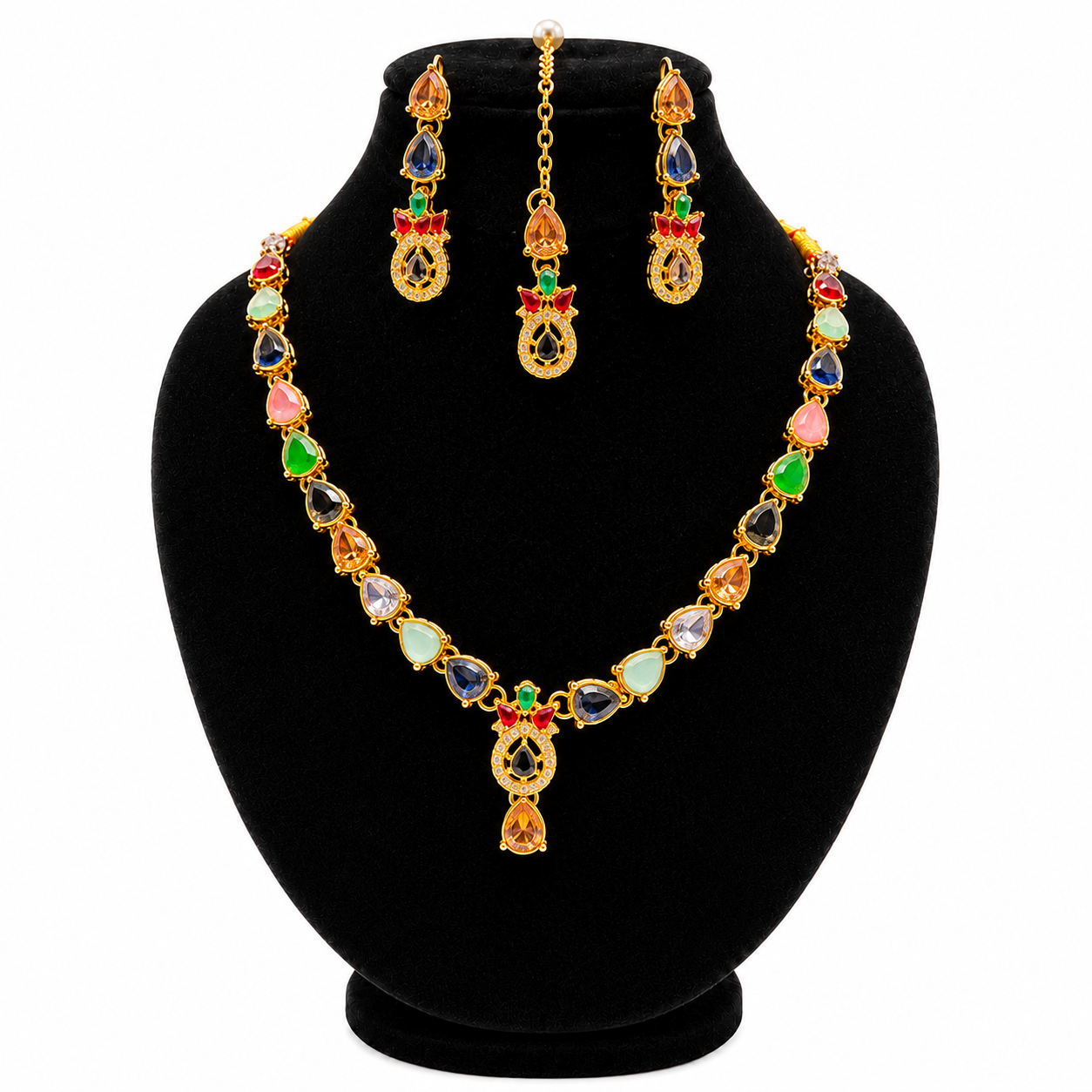 Rainbow Teardrop Jewellery Set