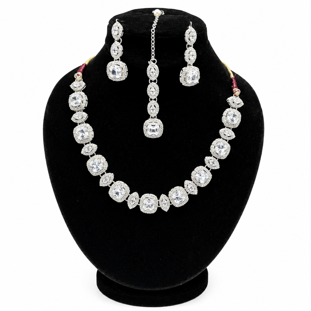 Crystal Elegance Silver Jewellery Set