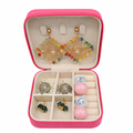 Elegant Pink Travel Jewelry Box with Jhumka & Earring Collection – Compact Organizer Case