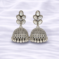 Elegant silver jhumka earrings