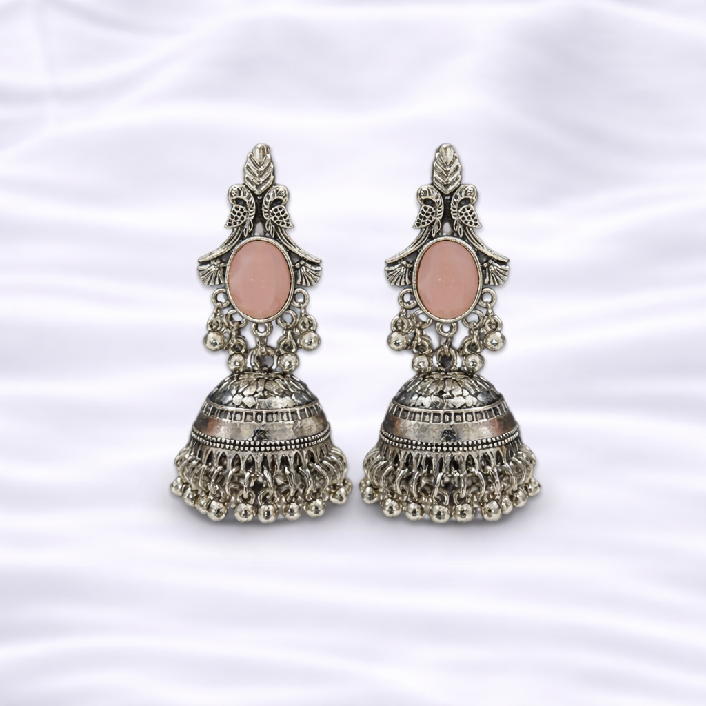 Antique Silver Jhumka Earrings