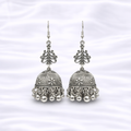 Oxidized silver jhumka earrings