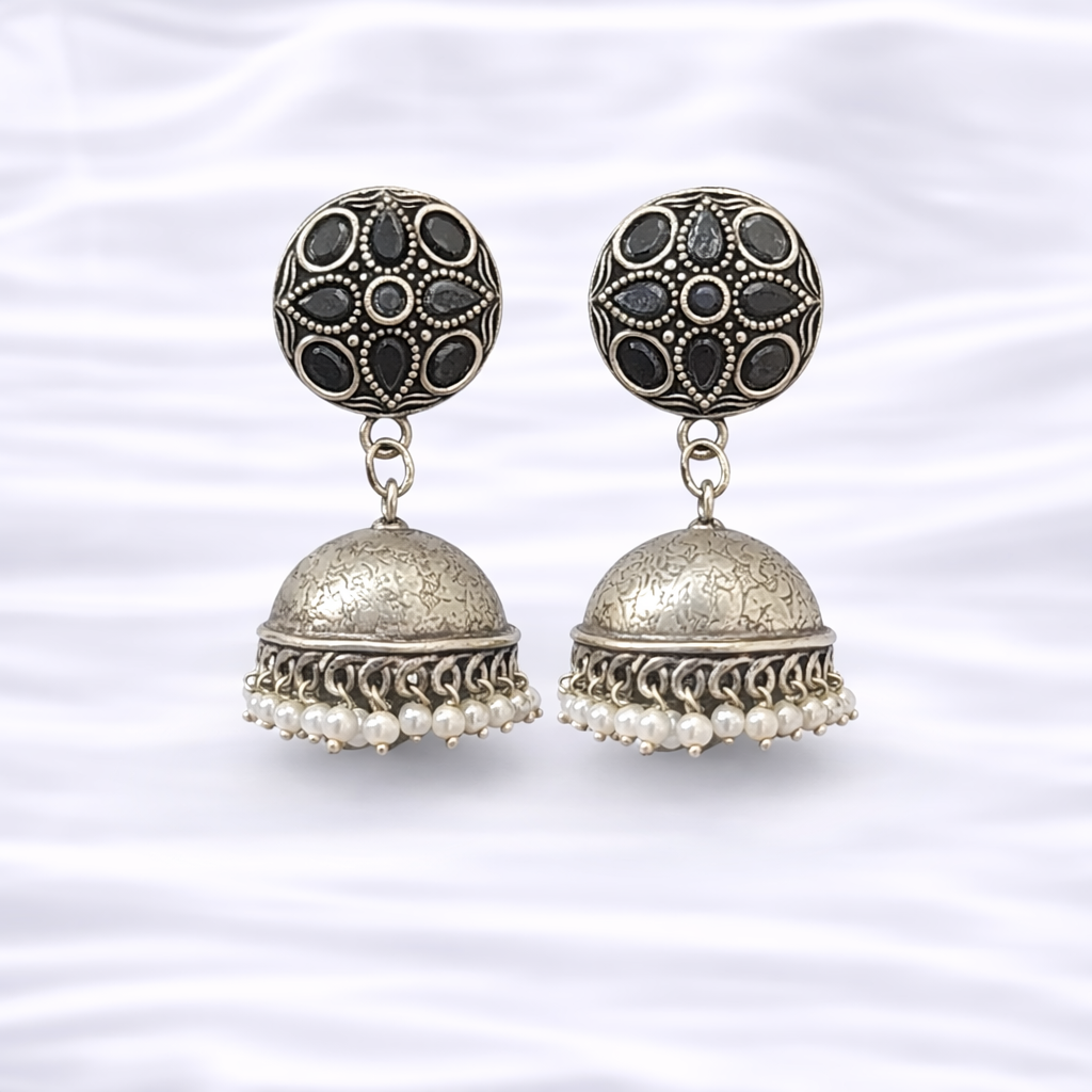 Silver Jhumka Earrings