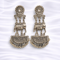 Antique Silver Indian Jhumka Earrings