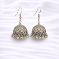Intricate Oxidized Silver Jhumkas