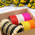 Multicolor Pearl & Kundan Bridal Bangle Set Collection