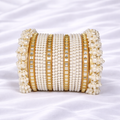 Classic Ivory Pearl Kundan Bridal Bangle Set
