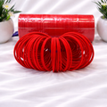 1 darjan Classic Red Velvet Plain Bangle Set