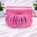 Baby Pink Velvet Plain Bangle Set (1 Darjan – 12 Pieces)