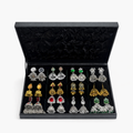 16 Pair Premium Jhumka Earrings Collection – Gold & Silver Ethnic Earrings Set with Jewelry Box