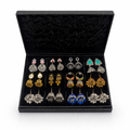 12 Pair Mixed Jhumka Earrings Collection – Multicolor Ethnic Earrings Set with Luxury Jewelry Box