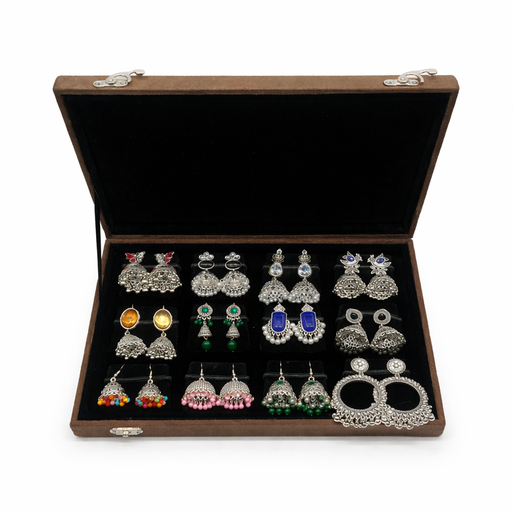 Eid Special Jhumka Earrings Gift Box – 12 Pair Collection