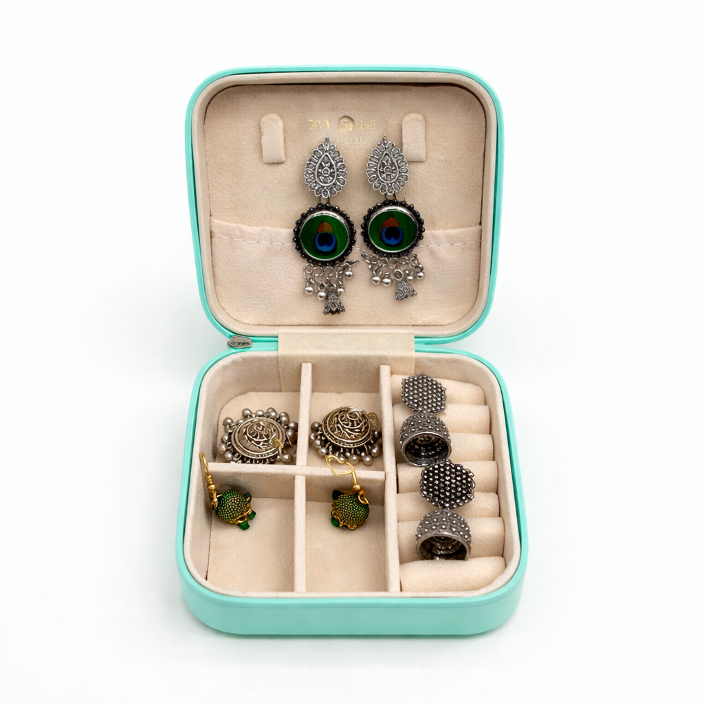 Peacock Design Oxidized Earrings Collection Box – Multi Style Traditional Earrings Set