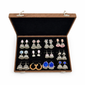 Silver Jhumka Earrings Collection with Velvet Jewelry Display Box
