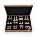 Elegant Silver Jhumka Earrings Collection in Velvet Jewelry Display Box