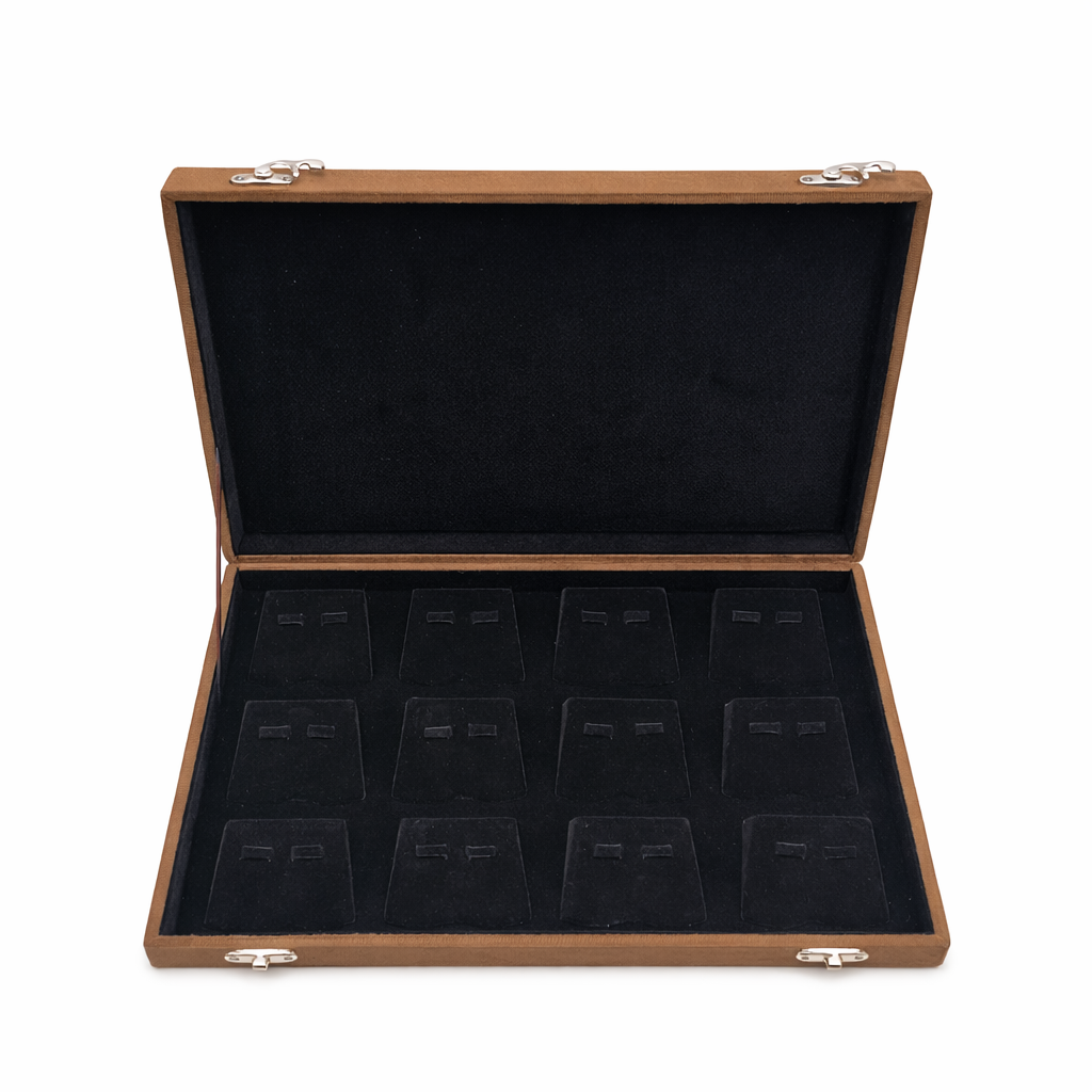 Premium Velvet Jewelry Display Box – Multi Slot Earring Organizer Case