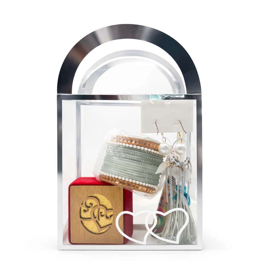 Elegant Mint Green Bangle Gift Hamper with Earrings – Jewelry Gift Set