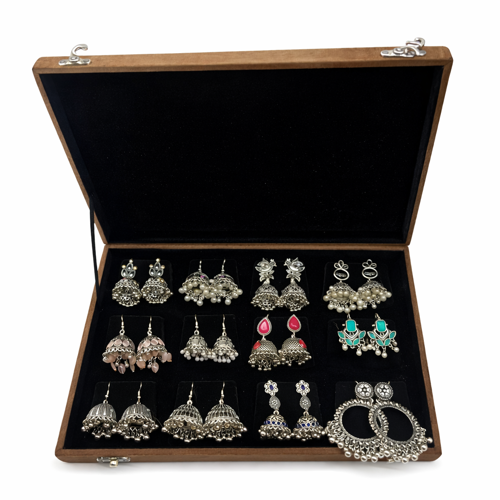 Premium Oxidized Jhumka Earrings Box