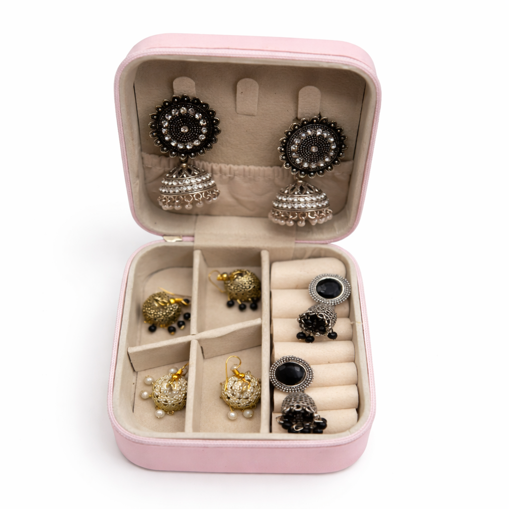 Elegant Jhumka Earrings Jewelry Box Set