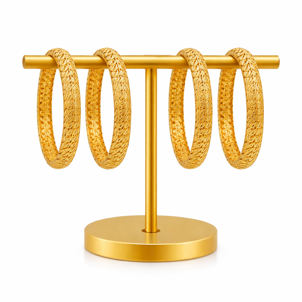 Gold Designer Bangles (2 Karray Only) | Elegant Traditional Kada Pair for Women