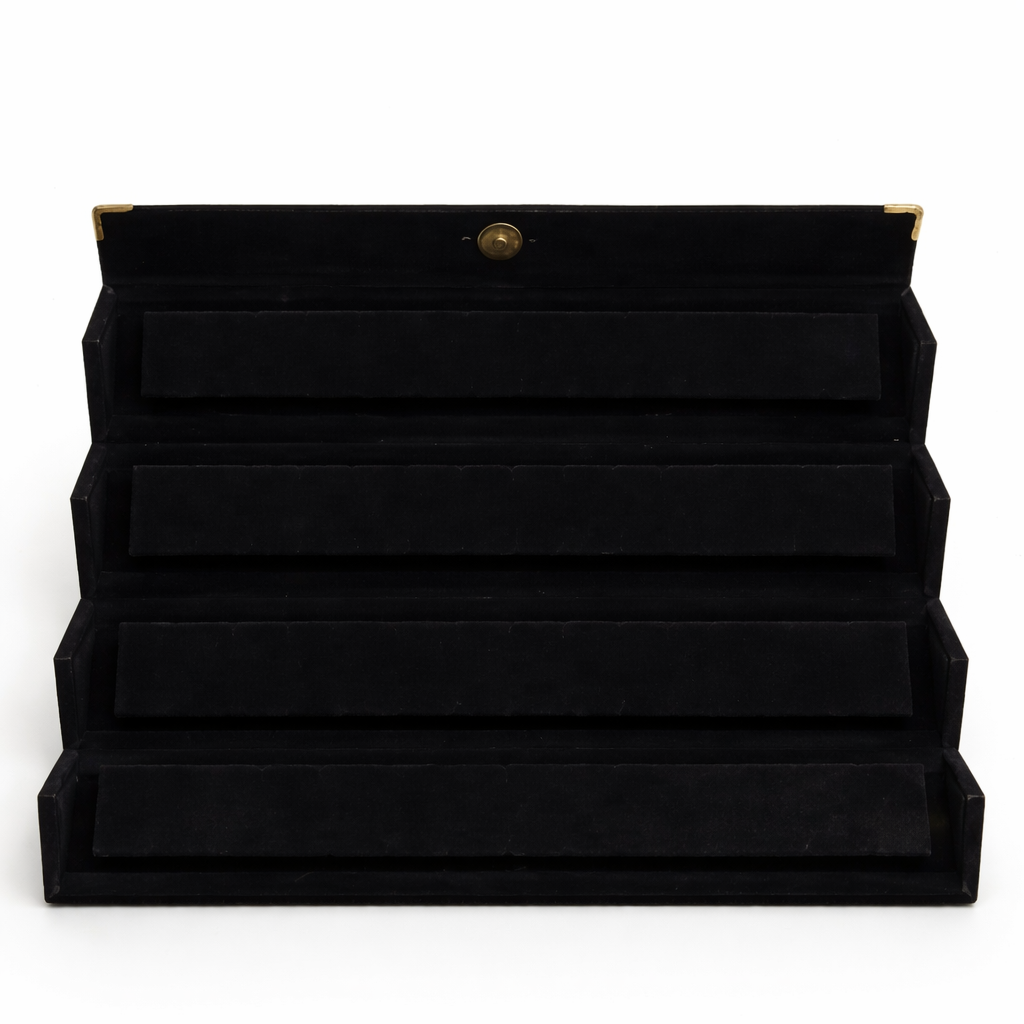 Black Velvet Jewelry Display Box – Multi Layer Bracelet & Bangle Organizer