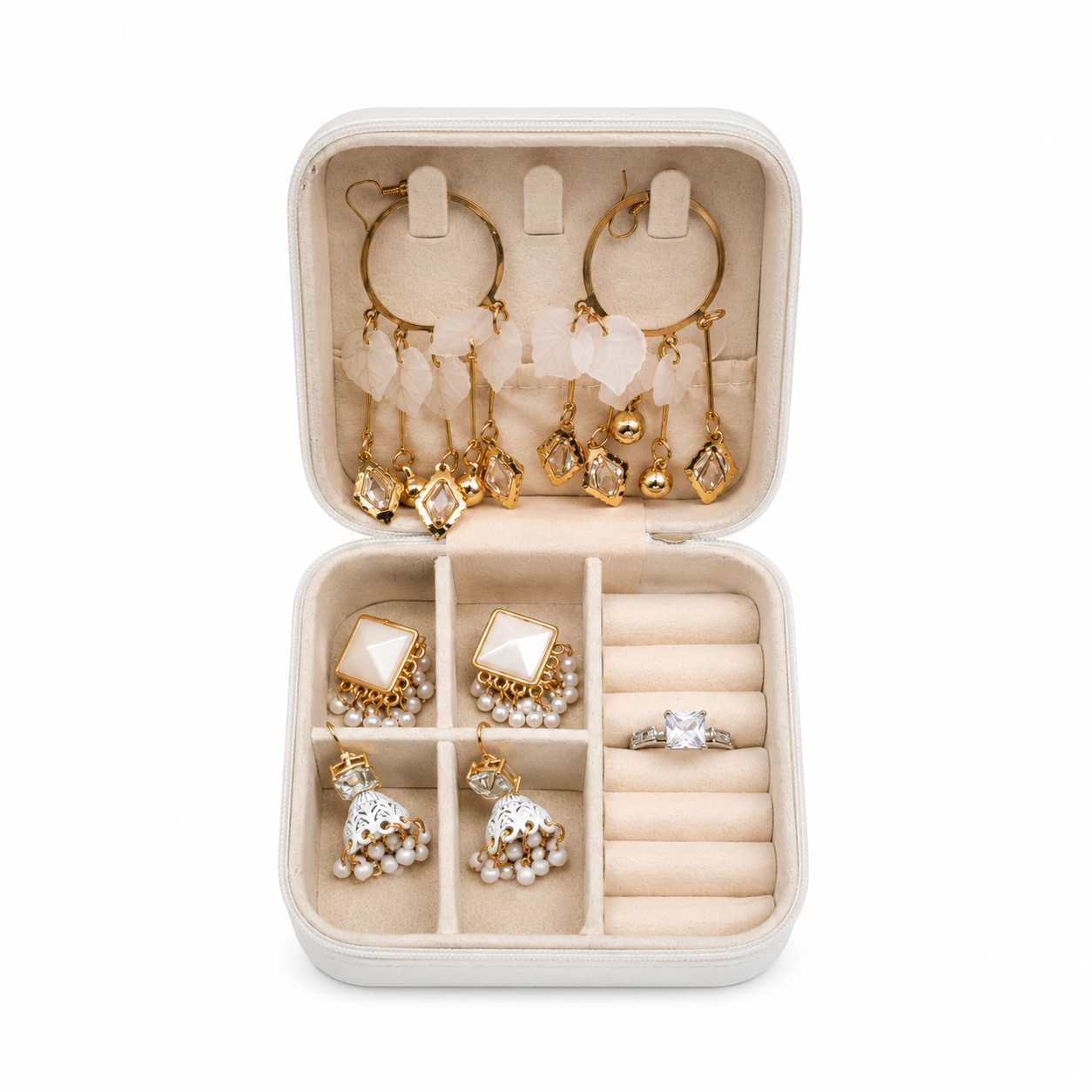 Luxury & Beautiful White Jewelry Organizer Set