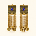 Indian Royal Blue Tassel Earrings