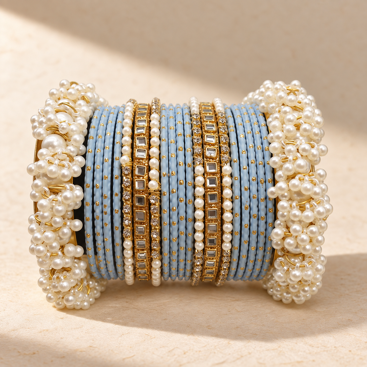Traditional Pearl Bangle Set – Multiple Colors