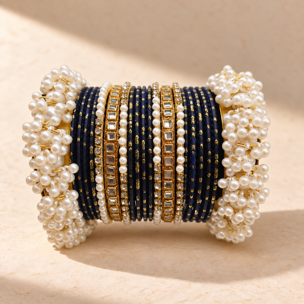 Traditional Pearl Bangle Set – Multiple Colors