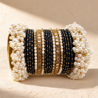 Traditional Pearl Bangle Set – Multiple Colors