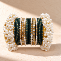 Traditional Pearl Bangle Set – Multiple Colors