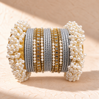 Traditional Pearl Bangle Set – Multiple Colors