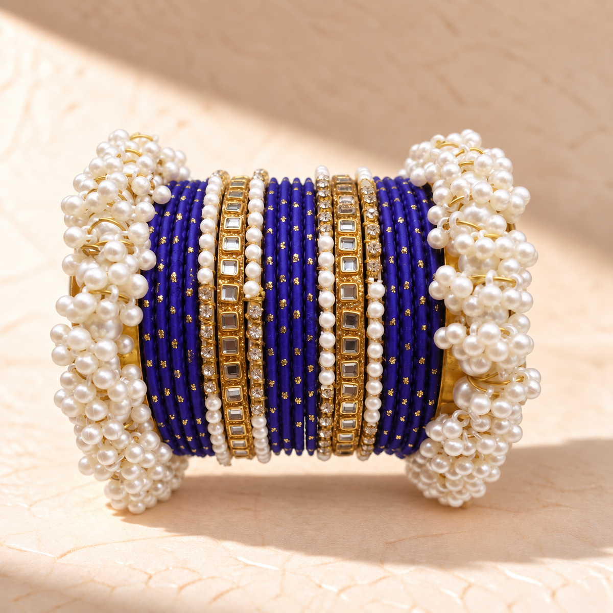 Traditional Pearl Bangle Set – Multiple Colors