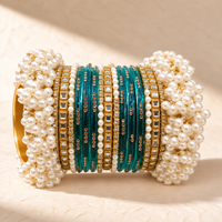 Pearl Kundan Traditional Bangle Set – Multiple Colors