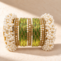 Pearl Kundan Traditional Bangle Set – Multiple Colors