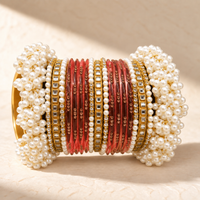 Pearl Kundan Traditional Bangle Set – Multiple Colors